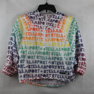 HTF Rare WHITE Adidas Allover Print Jacket Rainbow Pride